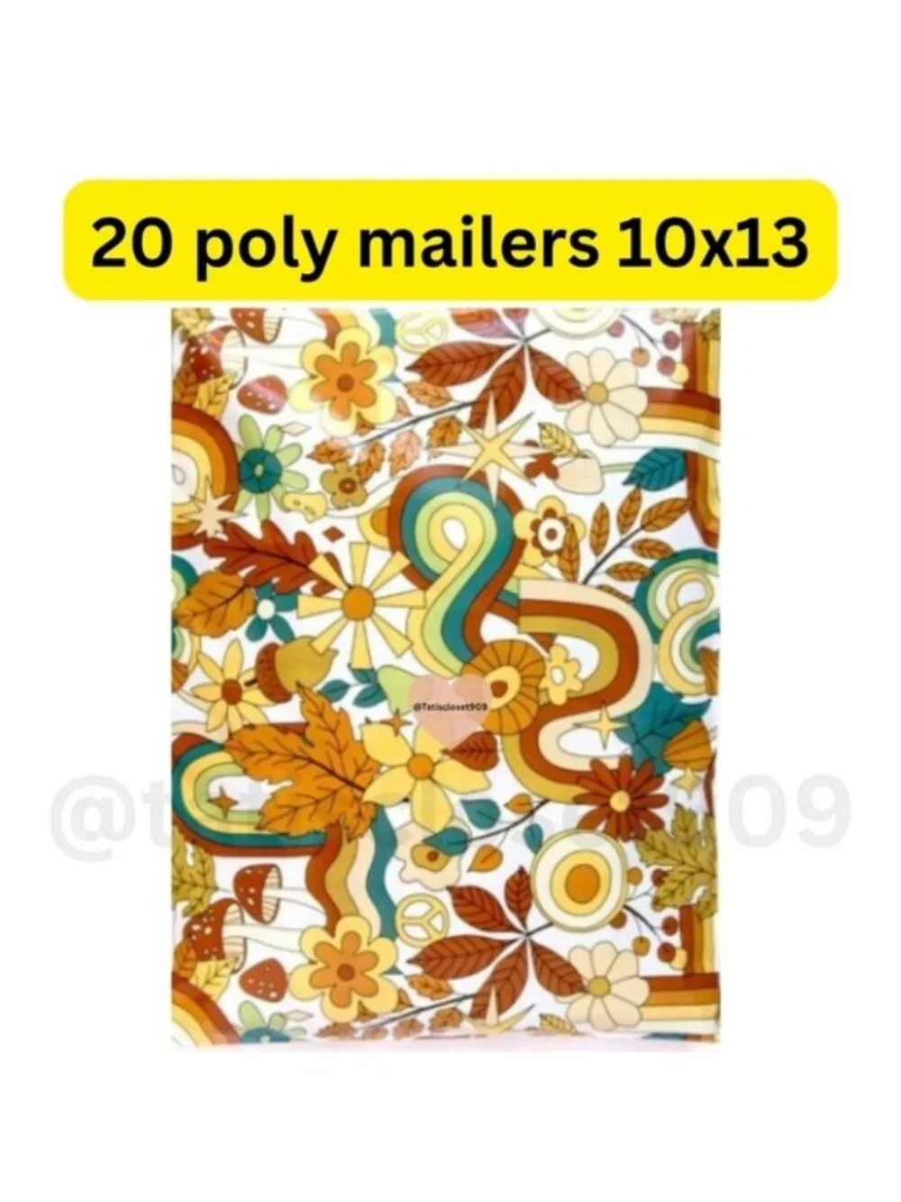 20 Hippie Vibes poly mailers shipping bags size 10x13